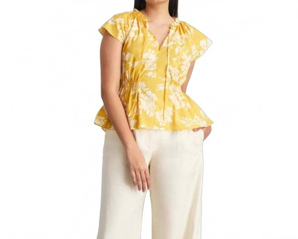 NEW TANYA TAYLOR ivana top in buttercup multi